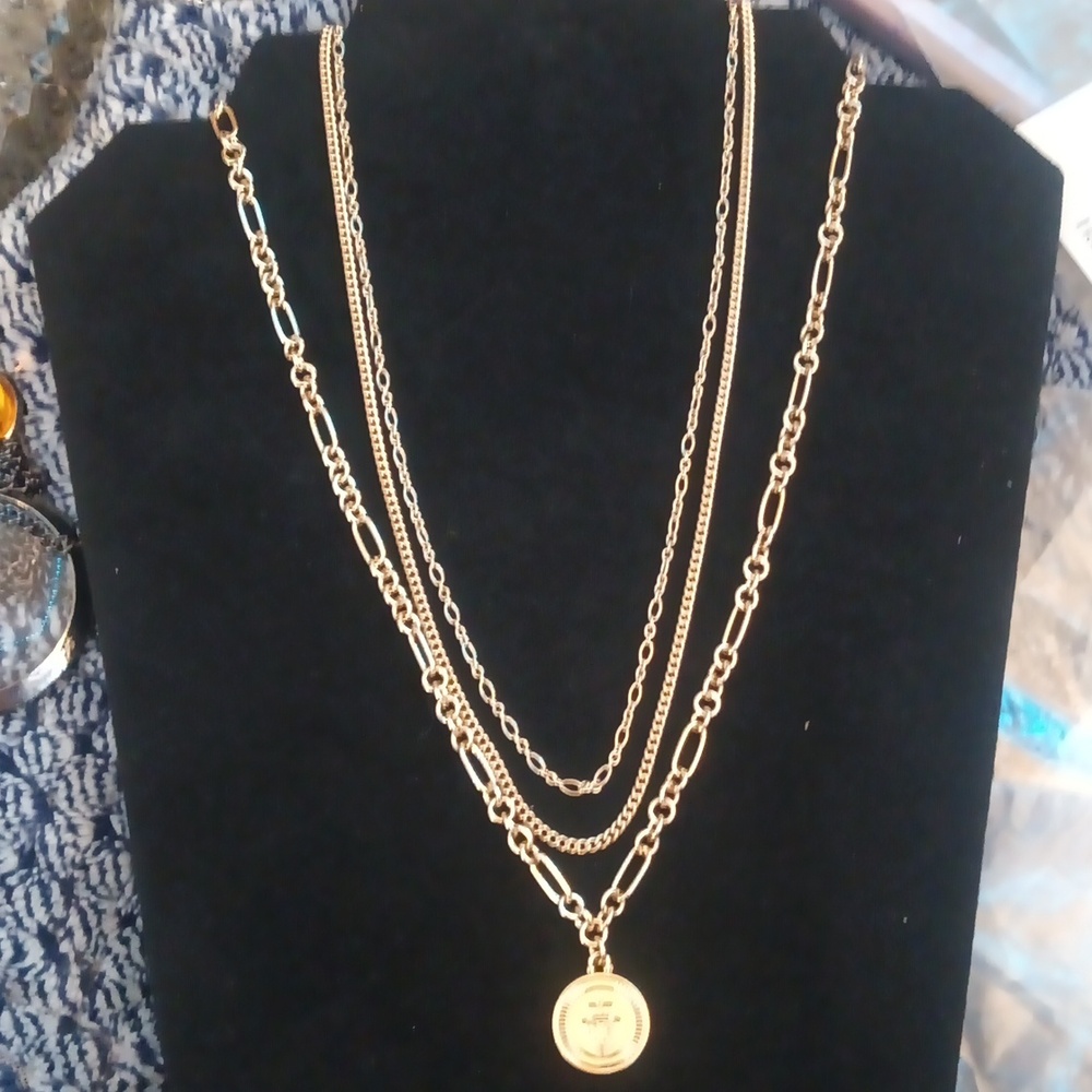 Ralph Lauren Gold Layered Necklace with Pendant